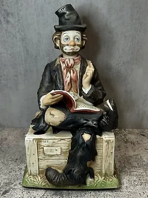Melody In Motion Willie The Whistler Hobo Clown  Music Box Porcelain Waco Works • $85.49