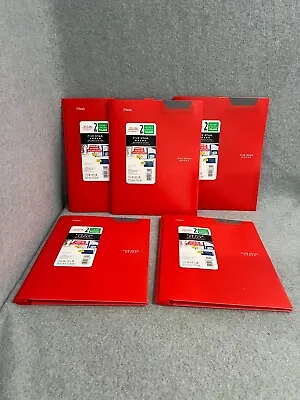 Lot Of 5 Red Mead Five Star 2 Pocket & Prong Folder NEW • $14.24