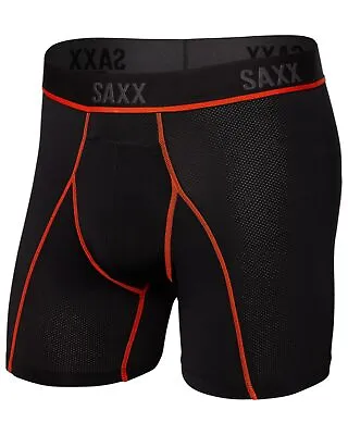 Saxx Kinetic L-C Mesh Bb Men's Underwear Black/Vermillion Large • $38