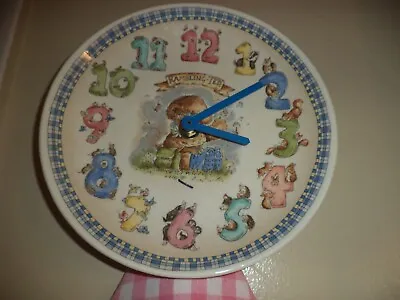 Wedgwood Nursery Wall Clock Rambling Ted  Ceramic England • $33.88