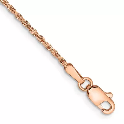 14K Rose Gold 7 Inch 1.5mm Diamond-cut Man Made Rope Chain Necklace • $201.22