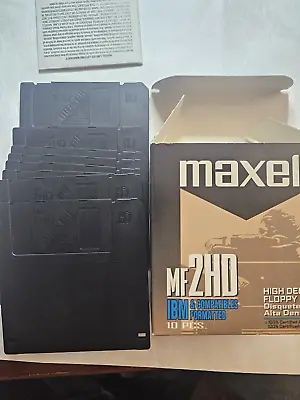 MAXELL 1.44 MB Floppy Disks MF 2HD  3.5 Inch IBM Format New8 Pack Opened Clean. • $8