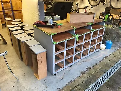 Vintage  Haberdashery Shop Counter Display With 18 Drawers VERY HEAVY • £49.99