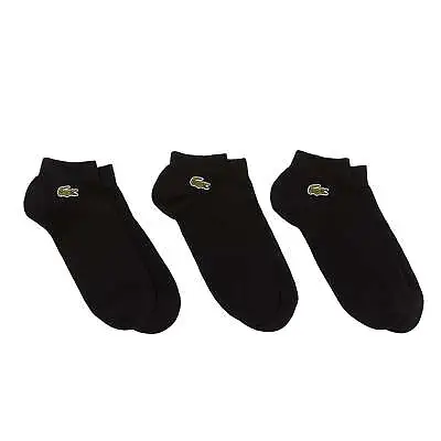 Lacoste Unisex Low-Cut Sports Socks 3 Pack - Black • £15.95