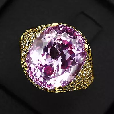 Dazzling Pastel Pink Sapphire Oval 12.40 Ct 925 Sterling Silver Handmade Rings • $32.99