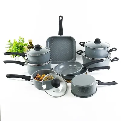 £11.25 • Buy URBN-CHEF Forged Carbon Steel Marble Grey Pots Pans Nonstick Frying Pan Cookware