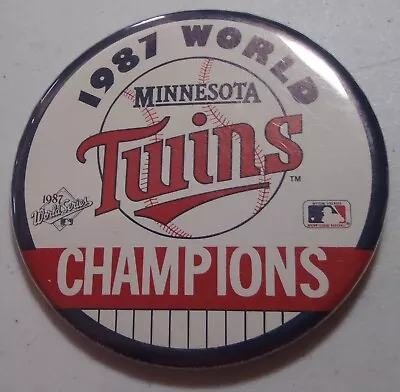 Minnesota Twins 1987 MLB World Series Champions Pin-back Button Pin • $2.75