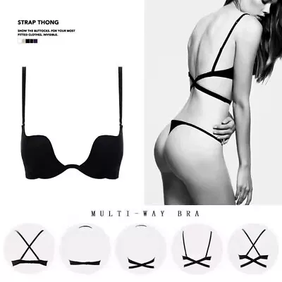 £7.19 • Buy Uk Women Sexy Multiway Invisible Strapless Halter Neck Plunge Push Up Bra Bra 
