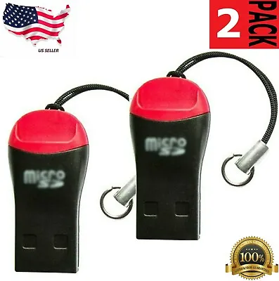 2-Pacl Memory Card Reader Adapters To USB 2.0 Adapter For Micro SD SDHC SDXC TF • $3.99