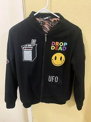 Drop Dead Ufo Bomber Jacket Women’s Size 10 / Small Preowned Black • $36.99