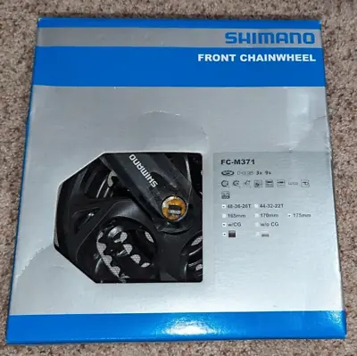 Black Shimano FC-m371 Front Chainwheel 3x9 48-36-26T 175mm W/ CG • $46