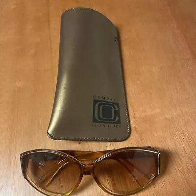 Ellen Tracy Oversized Caramel Brown Sunglasses Made In Italy With Case • $24.95