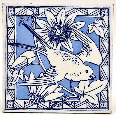 Antique Fireplace Tile By Minton Hollins & Co Birds Series C1875  • £78