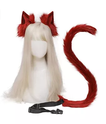 Faux Fur Fox Wolf Ears Headband And Furry Long Tail Women Girl Cosplay Costume • $26.89