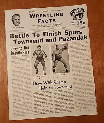 1959 St. Paul Minnesota Pro Wrestling On Site Program THE GREAT ANTONIO • $16.99