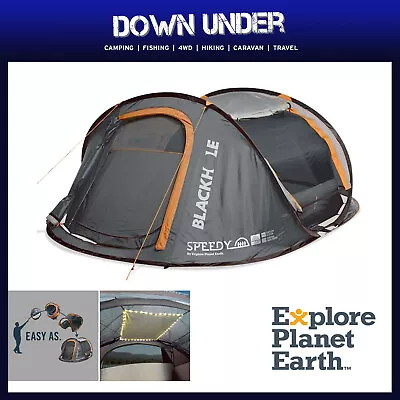 Explore Planet Earth Speedy 4 Blackout Pop Up Tent With LED Lights • $249.90