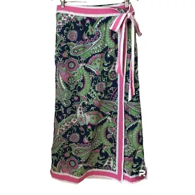 Vintage Lilly Pulitzer Royal Poinciana Paisley Maxi Cotton Skirt Size Small • $36.79