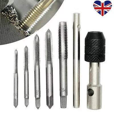 6Pcs TAP WRENCH & CHUCK SET TOOL T-HANDLE METRIC M3 M4 M5 M6 M8 AND DIE SET UK • £4.69