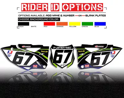 $49.99 • Buy 2008 - 2017 Kawasaki Klx 250 Kawasaki Number Plate Custom Background Graphics 