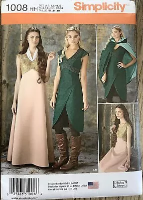 Simplicity Sewing Pattern 1008 Costume  Dress Cape Game Of Thrones Uncut 6-12 • £8.50