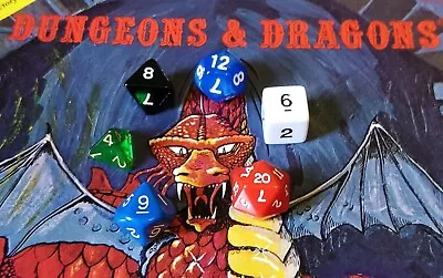 Set Of 6 Advanced Dungeons & Dragons Role Playing Polyhedral Dice Set Vintage R • $6.99