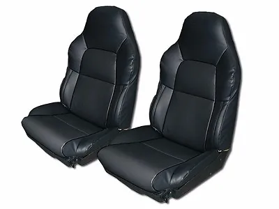 Chevy Corvette C4 Standard 1994-1996 Black Leather-like Custom Seat Cover • $179