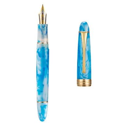 Kaigelu 356 Blue White Acrylic Fountain Pen EF/F/M Nib Gift Office Ink Pen • $24.83