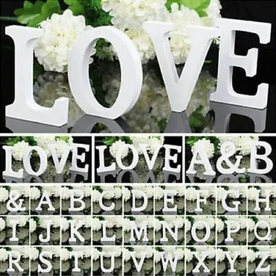 £1.99 • Buy White Wooden Alphabet Letters Bridal Wedding Birthday Home Decor Wood Letter UK