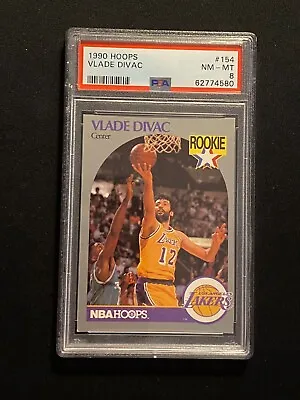 1990 NBA Hoops #154 Vlade Divac Rookie Basketball Card PSA 8 NM-MT Lakers-KIngs • $40