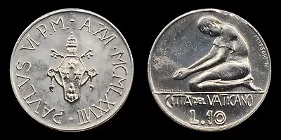 1978 Vatican City 10 Lire Coin Emblem Person Kneeling • $5