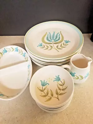 Vintage Lot Of Franciscan Tulip Time 1960s Dinner Plates Dessert Bowls Creamer • $47