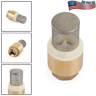 3/4  NPT Inline Check Foot Valve Brass Spring Loaded With Filter 200 PSI YU • $14.79