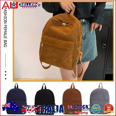 Corduroy School Bag Soft Casual Vintage For Office Travel School Korean BackPack • $14.63