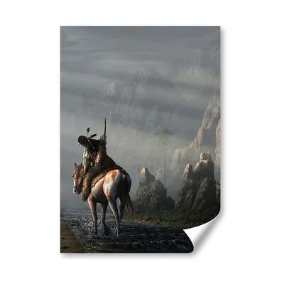 A3 - Indian Native American Horse Rider Poster 29.7X42cm280gsm #45399 • £8.99