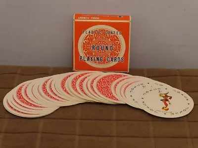 Vintage Deck 3  Round Playing Cards Plastic Coated Chadwick Miller Hong Kong • $9.99