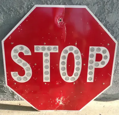 Vintage STOP SIGN With Reflectors  • $299.99