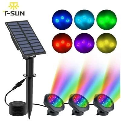 LED Solar Light RGB Changing Submersible Lamp Underwater Garden Pool Pond Lights • £25.99