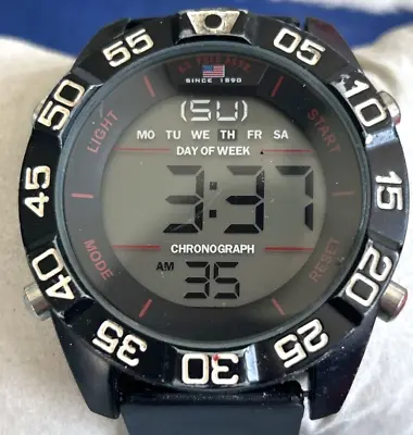 US Polo Assn Mens Digital Analog Watch 45mm Black US9227 • $16.95