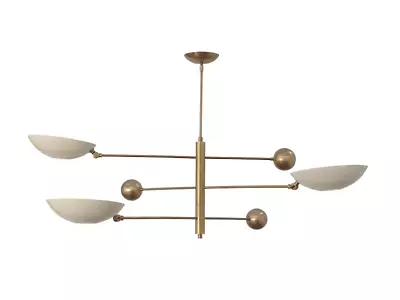 3 Light Pendant Mid Century Modern Raw Brass Sputnik Chandelier Light Fixture • $210.45