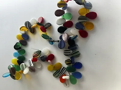 Unique Colorful Flat Mali Wedding Beads - 24inch Strand • $70