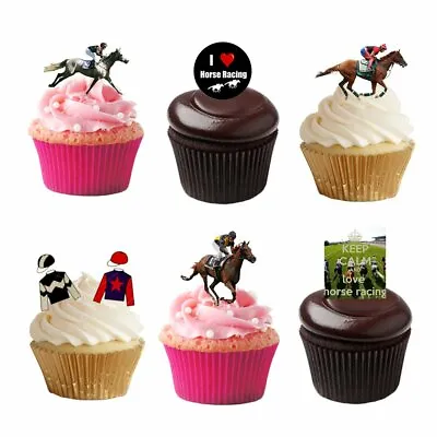 25 Stand Up Horse Racing Grand National Ascot Edible Wafer Paper Cake Toppers • £2.49