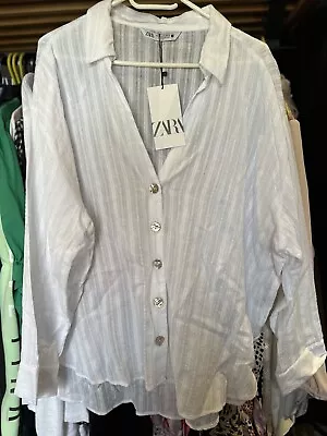 Zara Ladies Blouse White XL BNWT  • £6