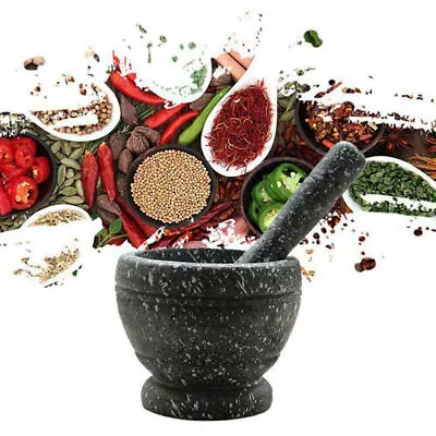 Mortar With Pestle Granite Large Spice Crusher Pepper Mortar Herb MortarLOVE • $22.46