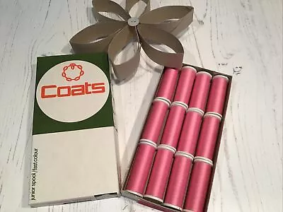 Coats Vintage SupersheenCotton. Junior Spools X 12. Original Box. Pink (ref 426) • £3