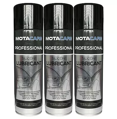 £11.49 • Buy 3x MOTACARE MULTIPURPOSE NYLON RUBBER LUBRICANT MAINTENANCE SILICONE SPRAY 500ml