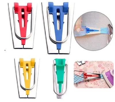 $8.99 • Buy 4 Pcs Sewing Bias Binding Tape Makers Kits Clips Awl Quilter's Quilting Tool  US