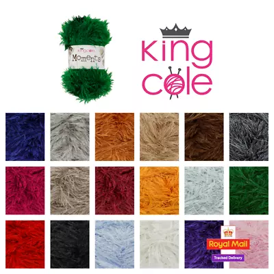 King Cole Moments DK 50g Knitting Crochet Yarn Polyester Eyelash • £1.99