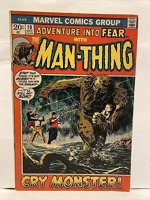 Marvel Adventure Into Fear The Man-Thing 10 1st App In A Solo Series Comic Nice • $79.99