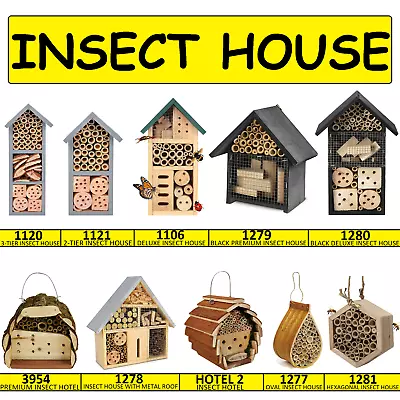 Wooden Insect Bee Bug House Natural Eco-Friendly Wood Insect Hotel Garden Nest • £9.99