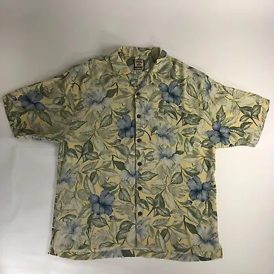 Tommy Bahama Shirt Large Floral Mens All Over Print Button Up Silk Used A184 • $18.70
